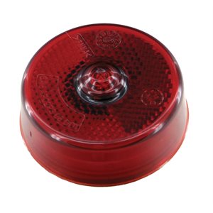 2.5" ROUND LED MARKER LIGHT, 1 DIODE, RED W / REFLEX